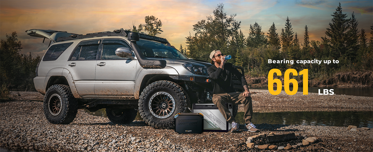 BougeRV Rocky 69QT Dual Zone 12V Portable Fridge