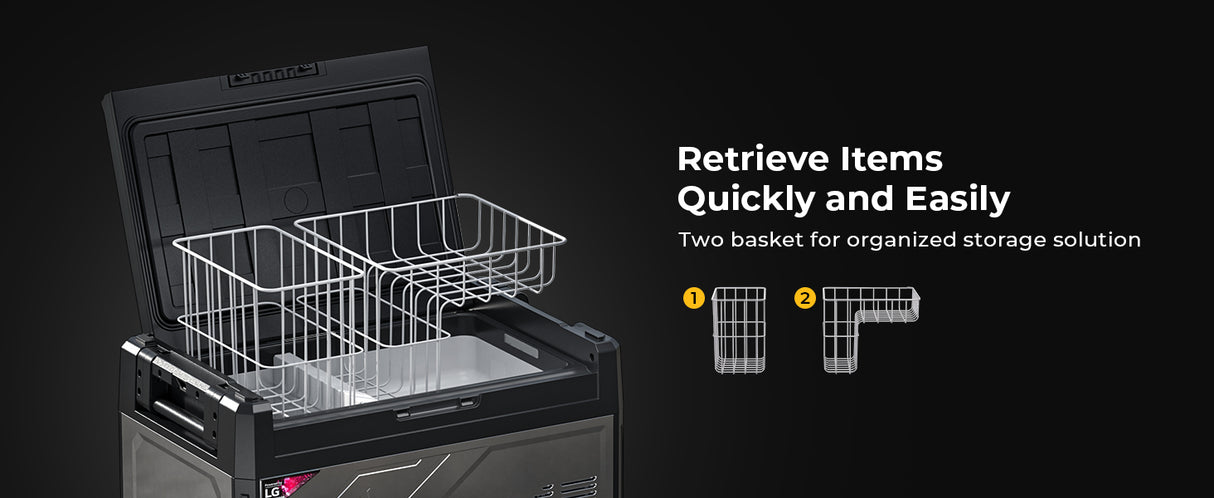 BougeRV Rocky 41QT Dual Zone 12V Portable Fridge