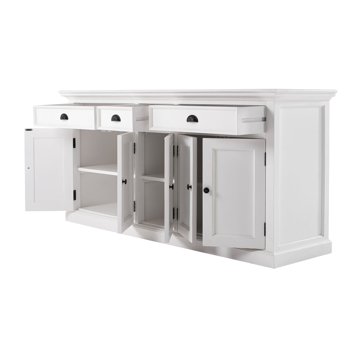 NovaSolo Halifax Buffet with 3 Drawers & 5 Doors – Classic White