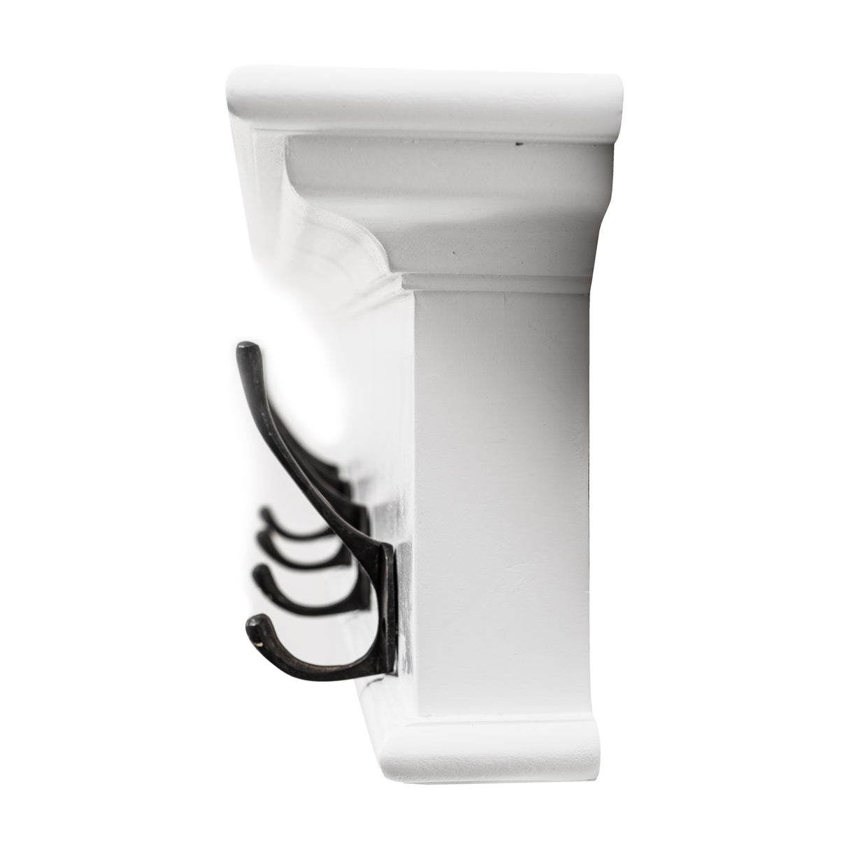 NovaSolo Halifax 4-Hook Coat Rack Wall Unit with Shelf – Classic White