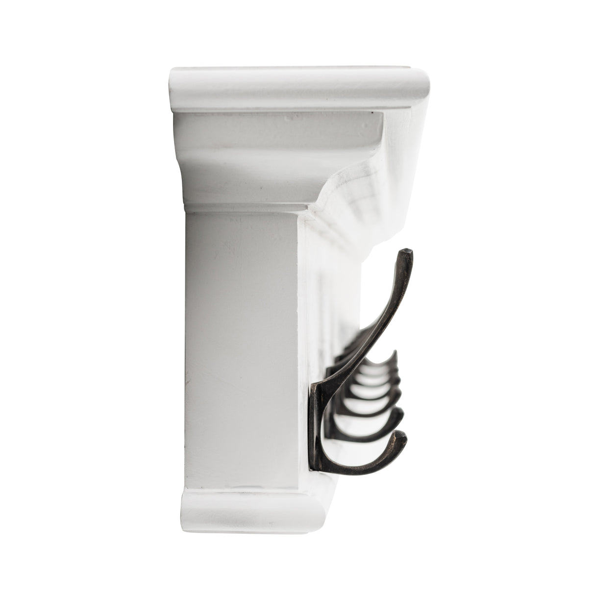 NovaSolo Halifax 8-Hook Wall Coat Rack with Shelf - Classic White