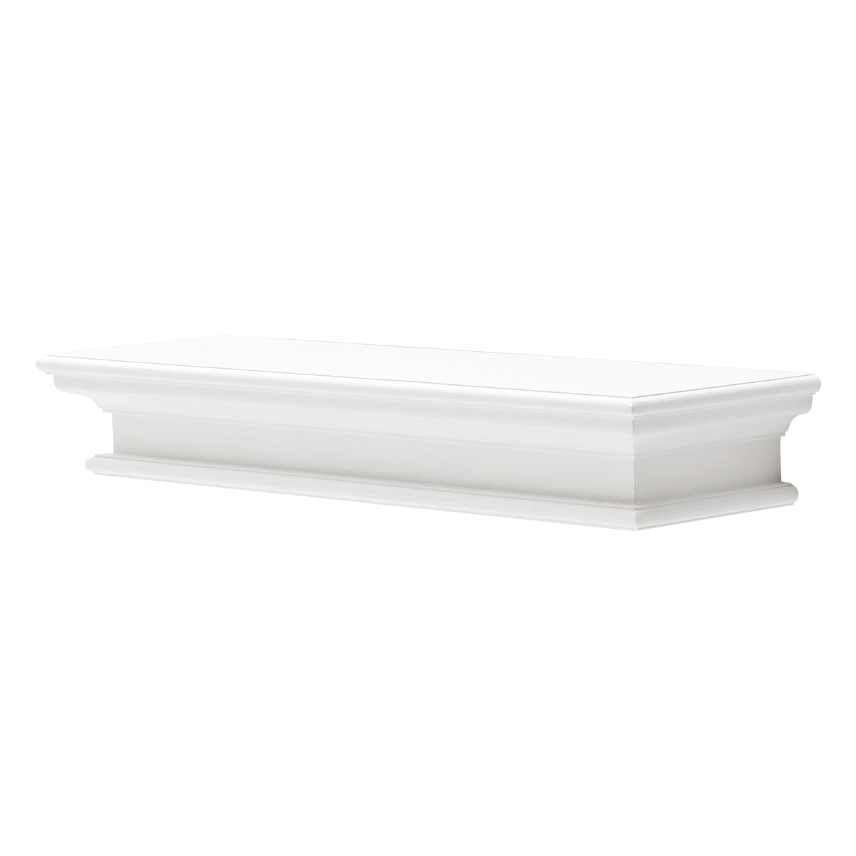 NovaSolo Halifax Floating Wall Shelf, Long – Classic White