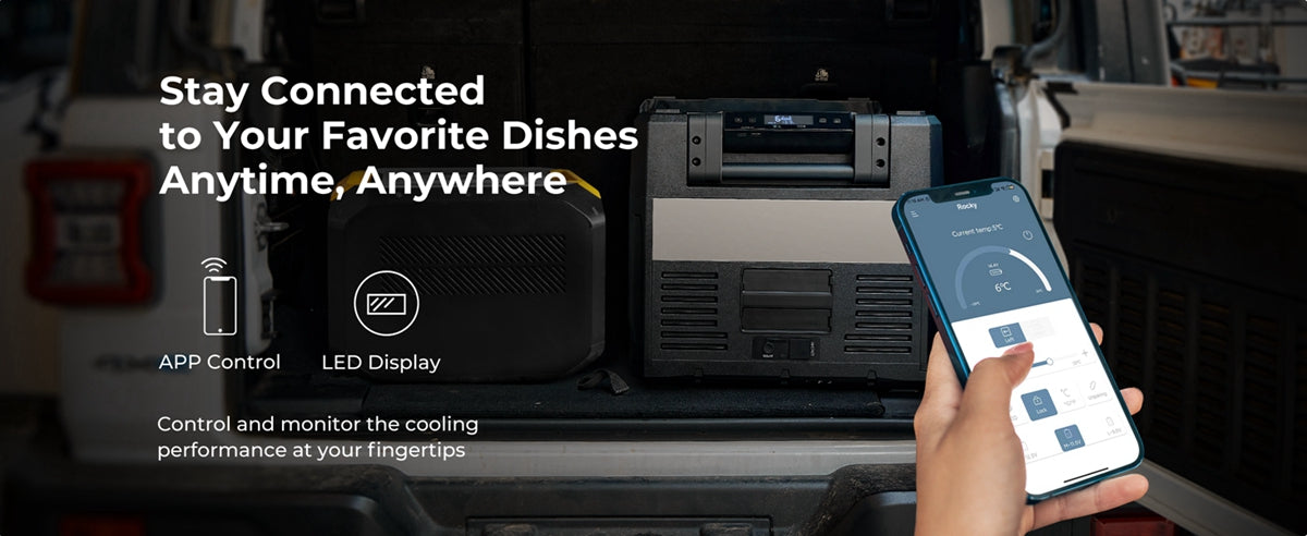 BougeRV Rocky 69QT Dual Zone 12V Portable Fridge