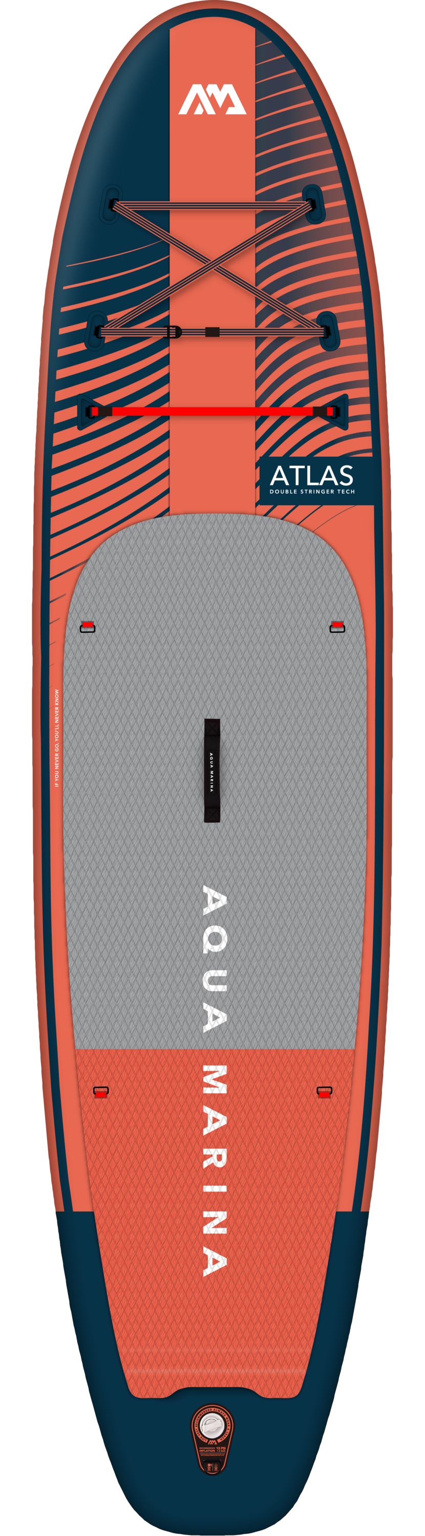 Aqua Marina Atlas (Sky Glider) - Advanced All-around iSUP, 3.66m/15cm, with carbon/fiberglass hybrid PASTEL paddle and coil leash