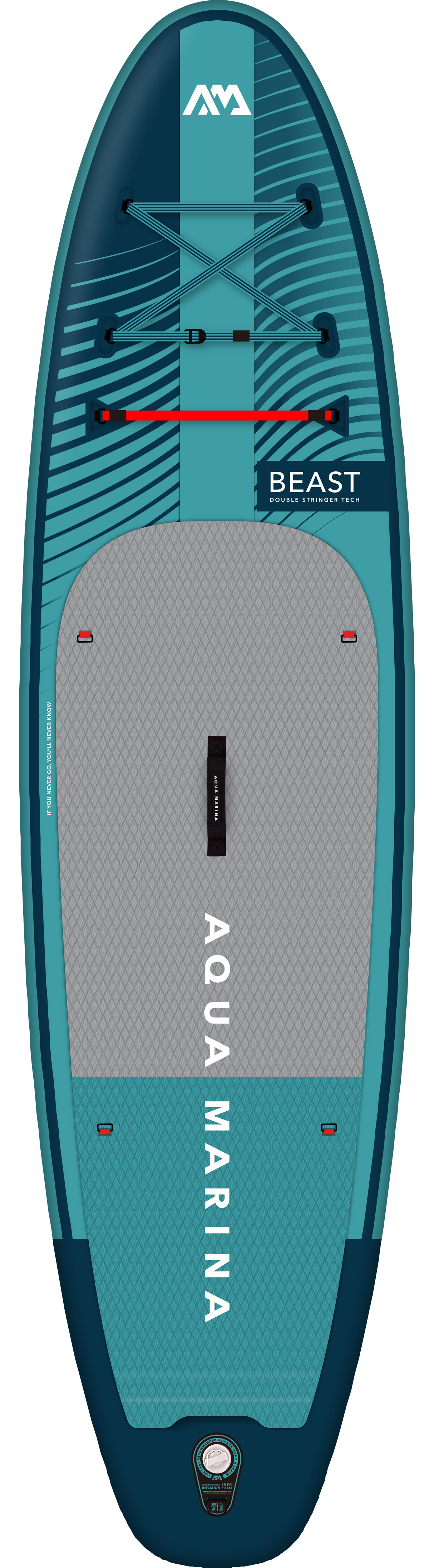 Aqua Marina Beast (Aqua Splash) - Advanced All-around iSUP, 3.2m/15cm, with carbon/fiberglass hybrid PASTEL paddle and coil leash