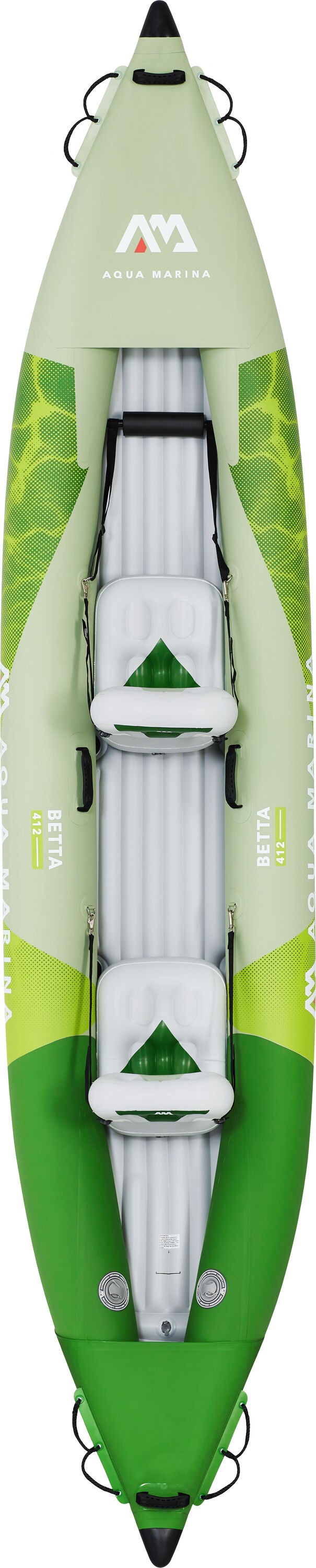 Aqua Marina Betta-412 Recreational Kayak - 2 person. Inflatable deck. Kayak paddle set included.