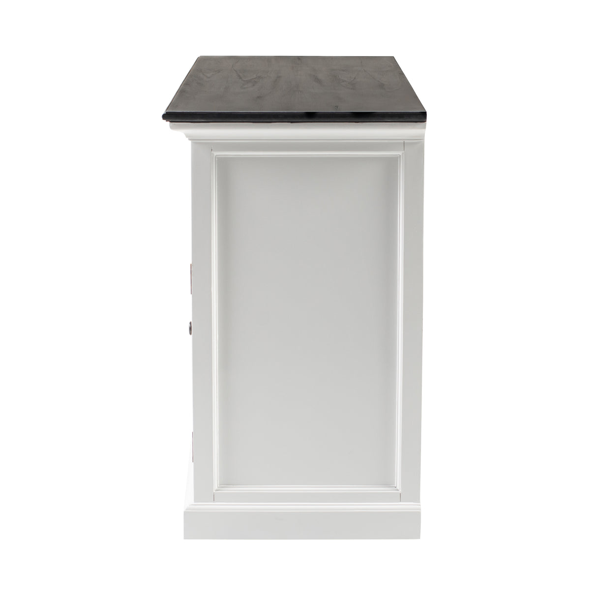 NovaSolo Halifax Contrast Buffet – 4 Doors, 3 Drawers, Solid Mahogany in White & Black Finish