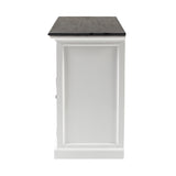 NovaSolo Halifax Contrast Buffet – 4 Doors, 3 Drawers, Solid Mahogany in White & Black Finish