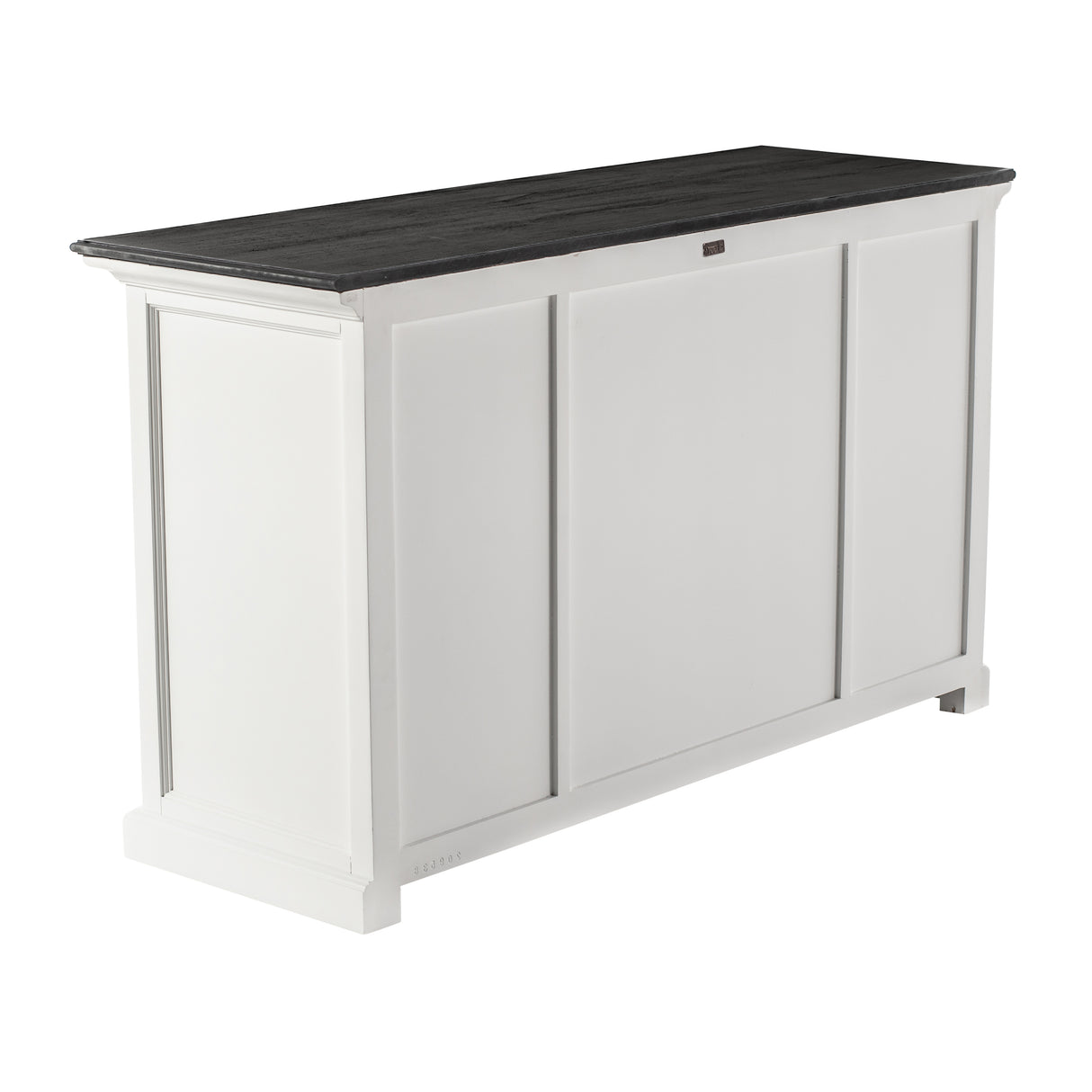 NovaSolo Halifax Contrast Buffet – 4 Doors, 3 Drawers, Solid Mahogany in White & Black Finish