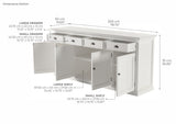 NovaSolo Halifax Buffet with 4 Drawers & 4 Doors – Classic White