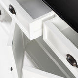 NovaSolo Halifax Contrast Buffet – Solid Mahogany White Base with Black Top