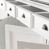 NovaSolo Halifax Contrast Buffet – Solid Mahogany White Base with Black Top