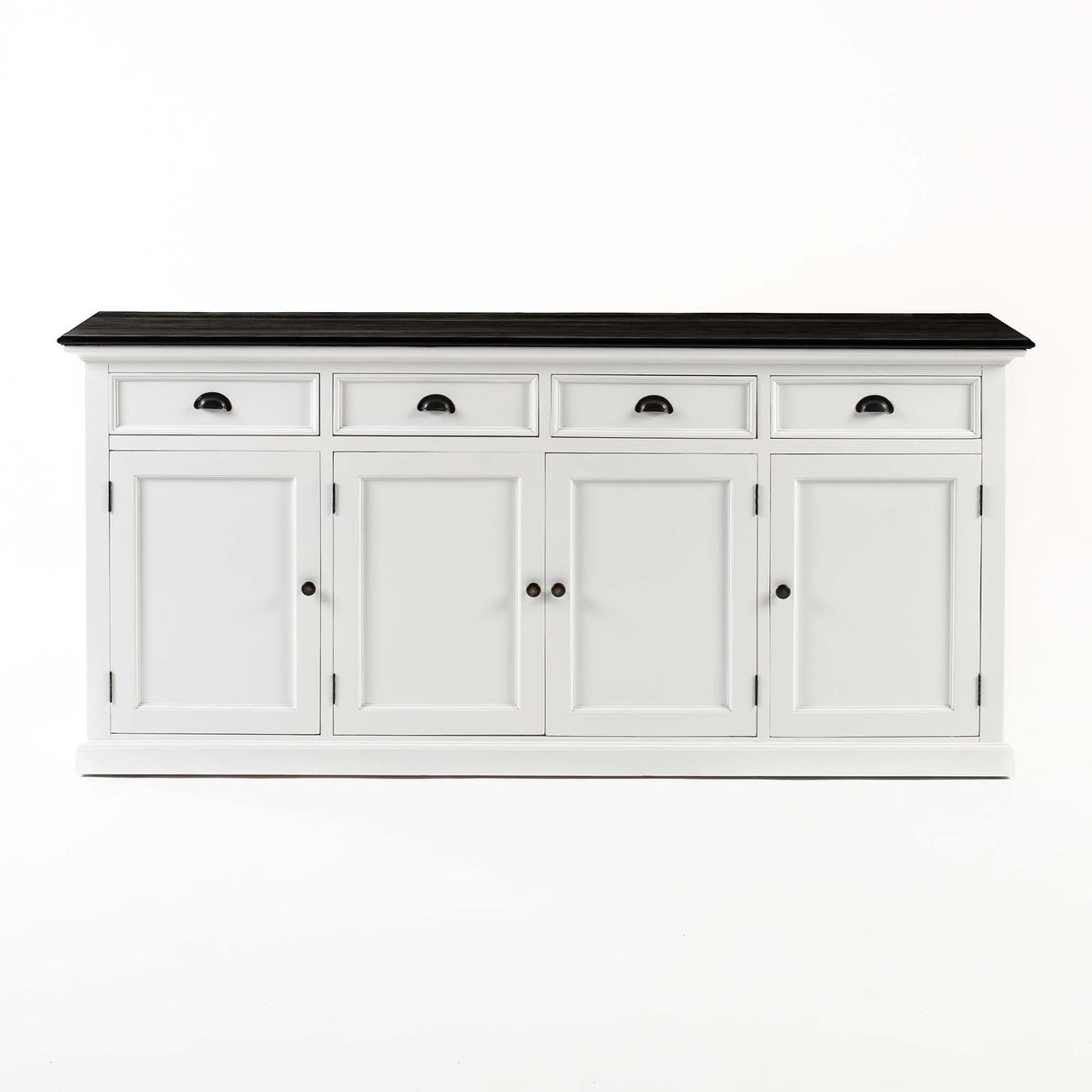 NovaSolo Halifax Contrast Buffet – Solid Mahogany White Base with Black Top