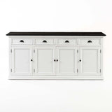 NovaSolo Halifax Contrast Buffet – Solid Mahogany White Base with Black Top