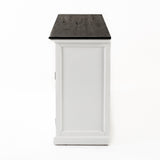 NovaSolo Halifax Contrast Buffet – Solid Mahogany White Base with Black Top