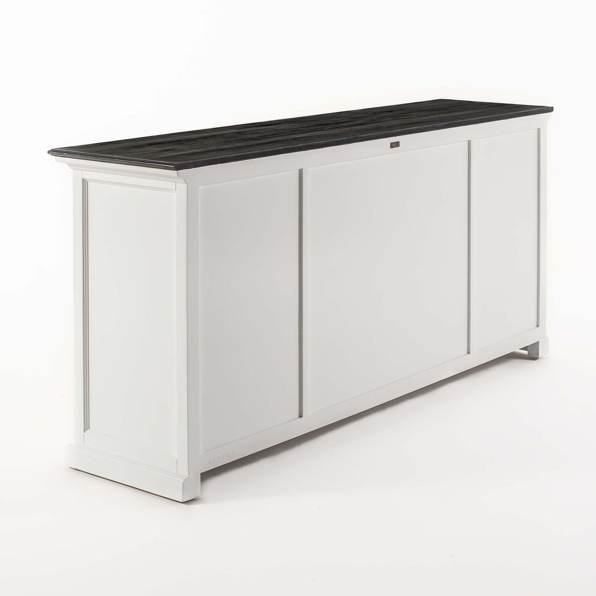 NovaSolo Halifax Contrast Buffet – Solid Mahogany White Base with Black Top