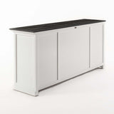 NovaSolo Halifax Contrast Buffet – Solid Mahogany White Base with Black Top
