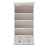 NovaSolo Provence Classic White Solid Mahogany Bookcase with Drawers