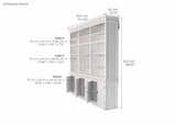 NovaSolo Halifax Triple-Bay Hutch Bookcase – Classic White Solid Mahogany Hutch Cabinet