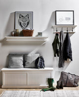 NovaSolo Halifax 4-Hook Coat Rack Wall Unit with Shelf – Classic White