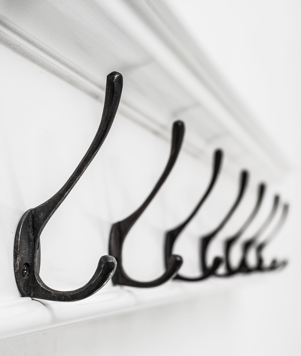 NovaSolo Halifax 8-Hook Wall Coat Rack with Shelf - Classic White