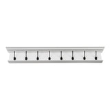 NovaSolo Halifax 8-Hook Wall Coat Rack with Shelf - Classic White