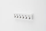NovaSolo Halifax Wall Coat Rack with Shelf & 6 Brass Hooks - Classic White