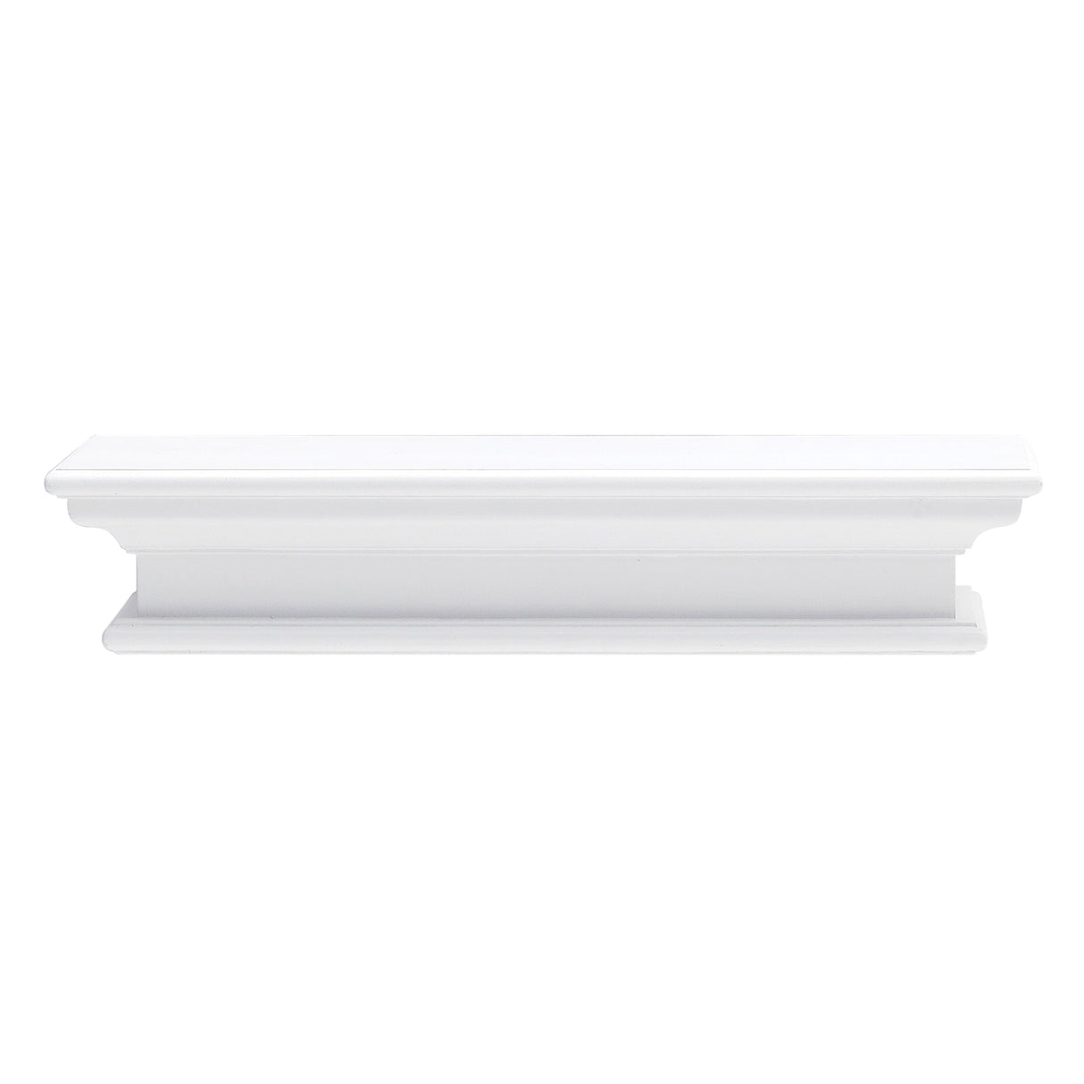 NovaSolo Halifax Floating Wall Shelf – Extra Long, Classic White Solid Mahogany