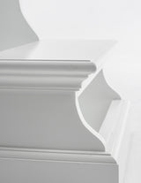 NovaSolo Halifax Bed Step Stool – Solid Mahogany, Classic White Finish