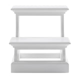 NovaSolo Halifax Bed Step Stool – Solid Mahogany, Classic White Finish