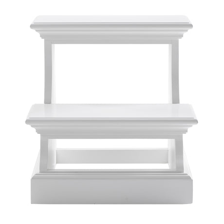 NovaSolo Halifax Bed Step Stool – Solid Mahogany, Classic White Finish