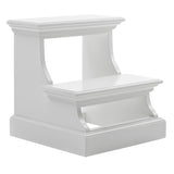NovaSolo Halifax Bed Step Stool – Solid Mahogany, Classic White Finish