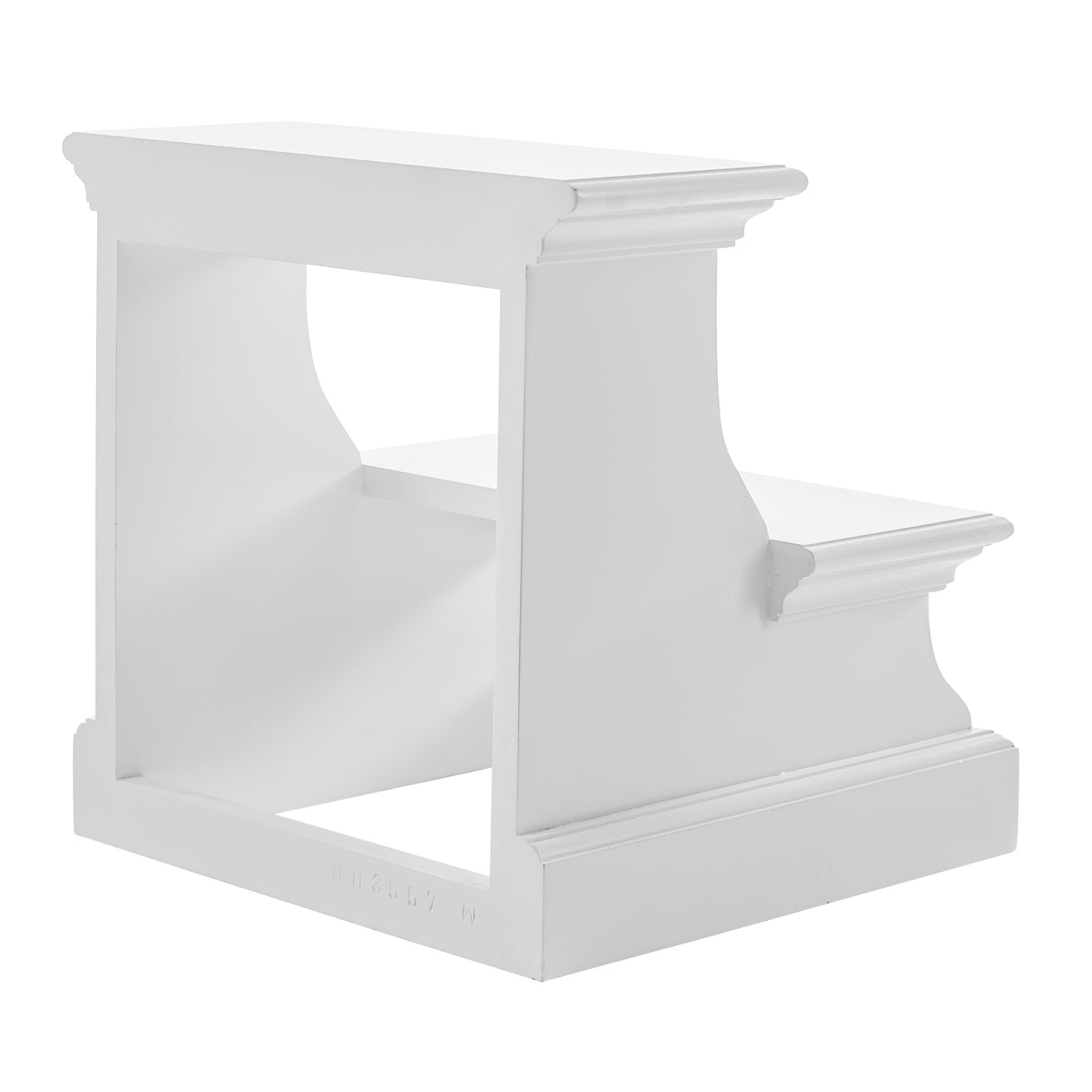 NovaSolo Halifax Bed Step Stool – Solid Mahogany, Classic White Finish