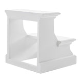 NovaSolo Halifax Bed Step Stool – Solid Mahogany, Classic White Finish
