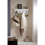NovaSolo Halifax 4-Hook Coat Rack Wall Unit with Shelf – Classic White
