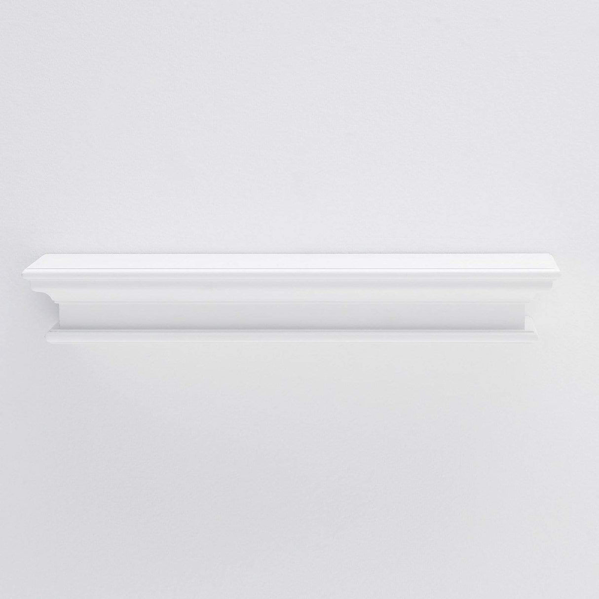 NovaSolo Halifax Floating Wall Shelf – Extra Long, Classic White Solid Mahogany